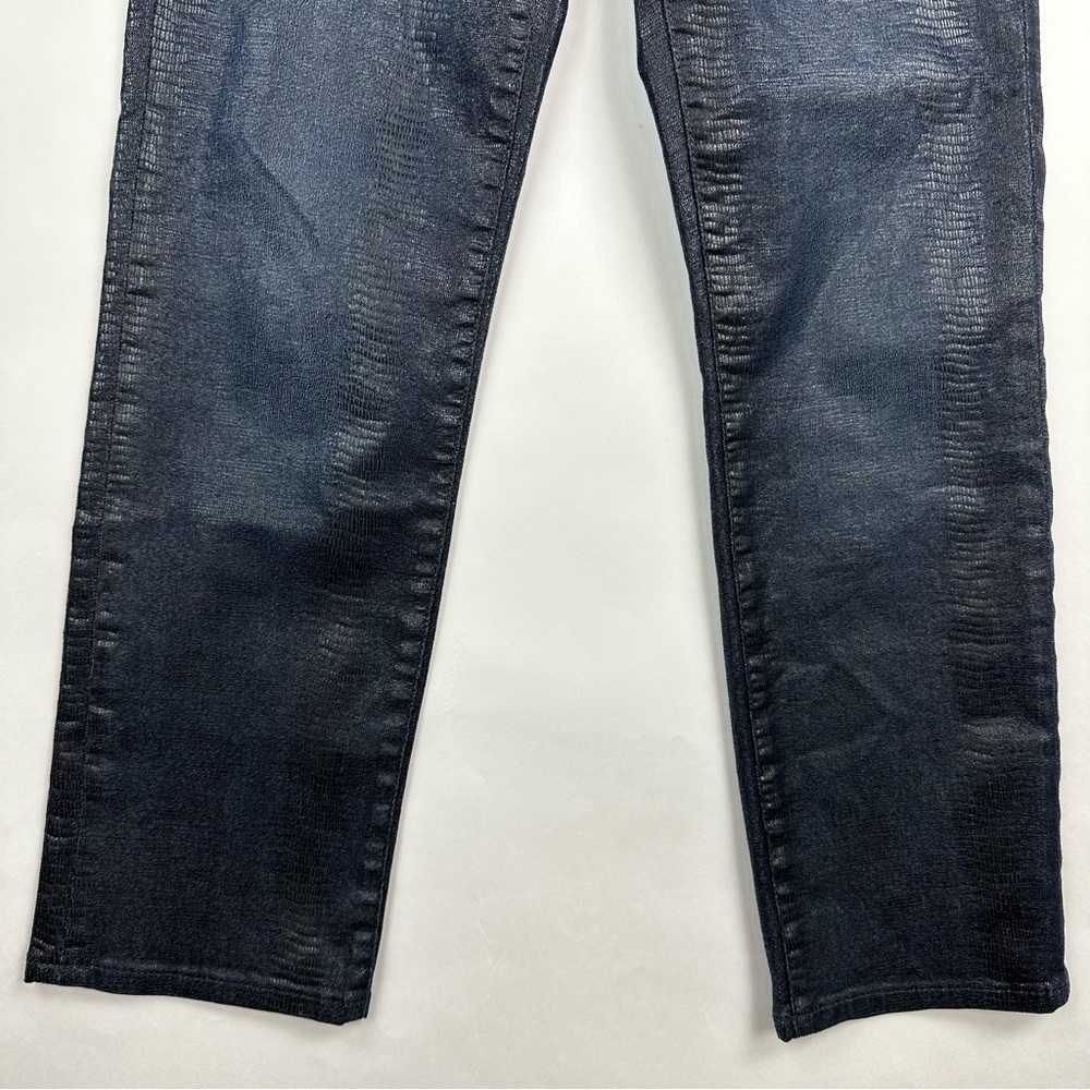 Frame Denim Le High Straight Indigo Lizard Coated Jeans Sz 25 - Picture 4 of 11